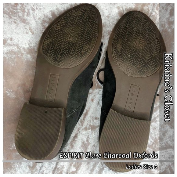 ESPIRIT Clara Charcoal Oxfords - Ladies Size 6 - Picture 8 of 10